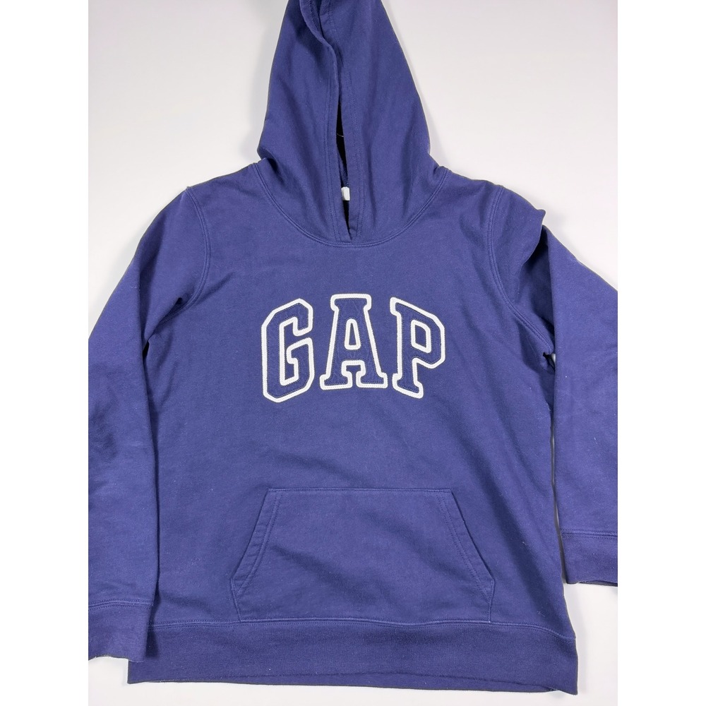 Gap Arch Logo Hoodie Navy Blue Pullover Thick Soft Sweatshirt Mens Medium